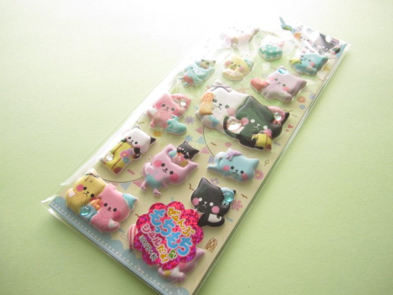 Photo1: Kawaii Cute Puffy Stickers Sheet Crux *Fashion Cat (05149) (1)