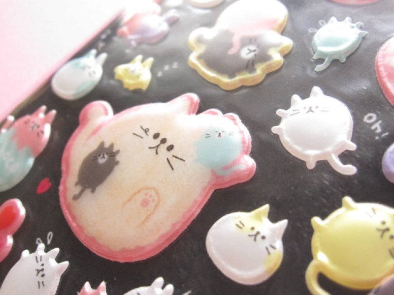 Photo3: Kawaii Cute Puffy Sticker Sheet Q-LiA *Choco Maca (91412)