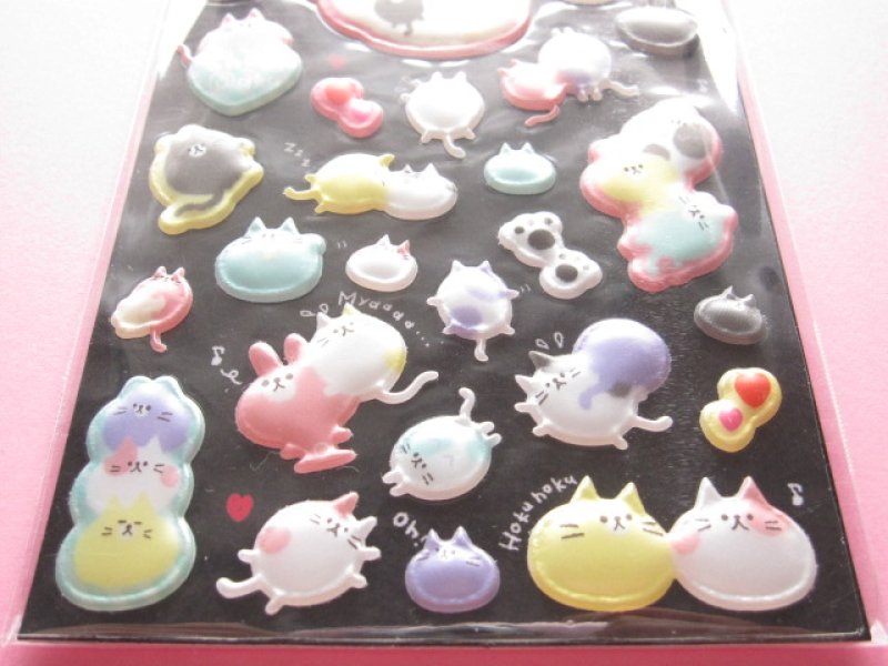 Photo2: Kawaii Cute Puffy Sticker Sheet Q-LiA *Choco Maca (91412)