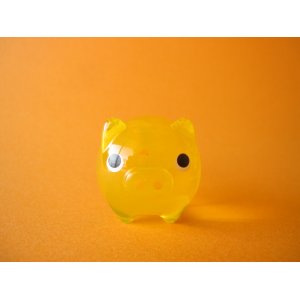 Photo: Cute Butachu Mini Piggy Acrylic Mascot Toy *Yellow