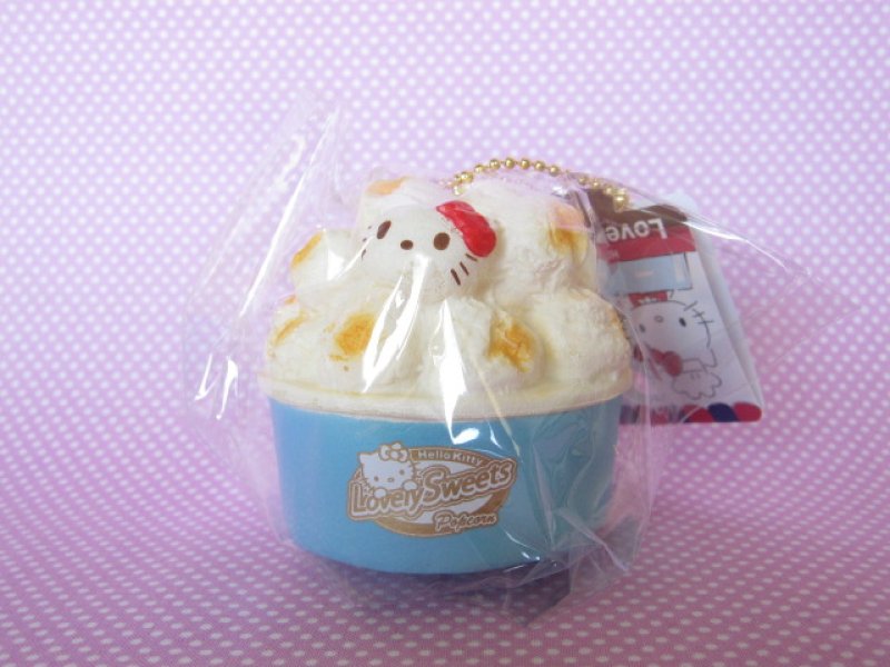 Photo1: Kawaii Cute Hello Kitty Lovely Sweets Squishy Keychain Charm Sanrio *Popcorn Salt (1)