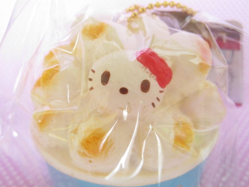 Photo1: Kawaii Cute Hello Kitty Lovely Sweets Squishy Keychain Charm Sanrio *Popcorn Salt