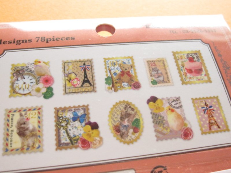 Photo2: Gallery Seal Sticker Flakes Sack Eagle Japan *The Eiffel Tower (GS363)