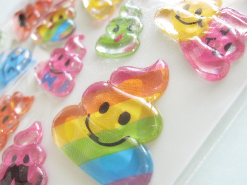 Photo3: Kawaii Cute Candy Sticker Sheet Mind Wave *Poo (75539)