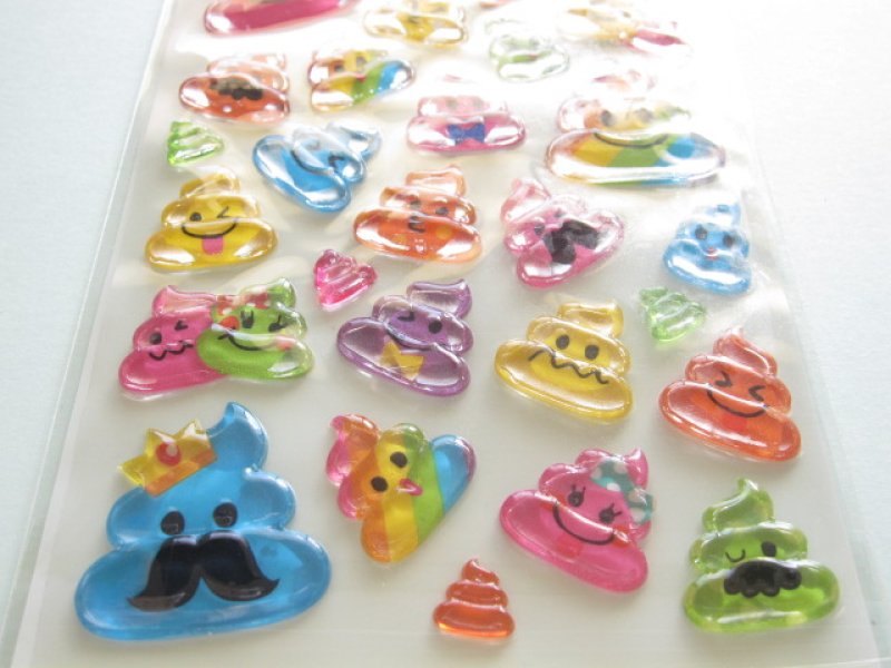 Photo2: Kawaii Cute Candy Sticker Sheet Mind Wave *Poo (75539)