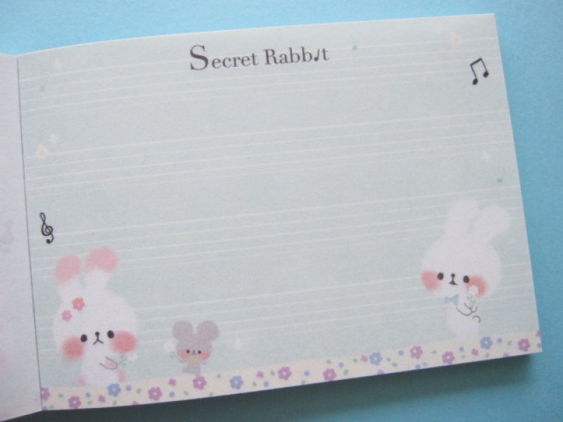Photo2: Kawaii Cute Mini Memo Pad Kamio Japan *Secret Rabbit (72024)