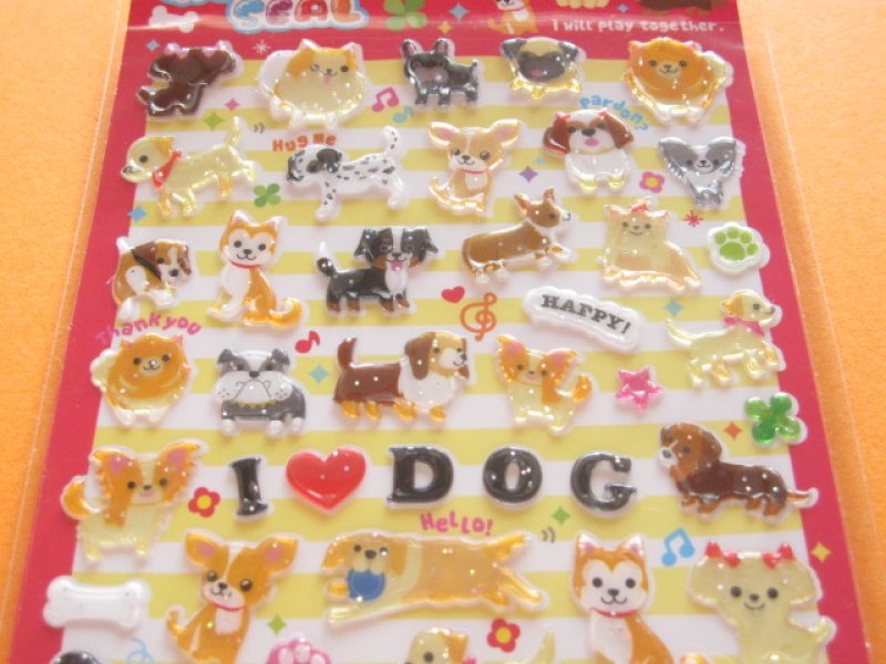 Photo1: Kawaii Cute Candy Sticker Sheet Q-LiA *アイラブわんこ (01078)