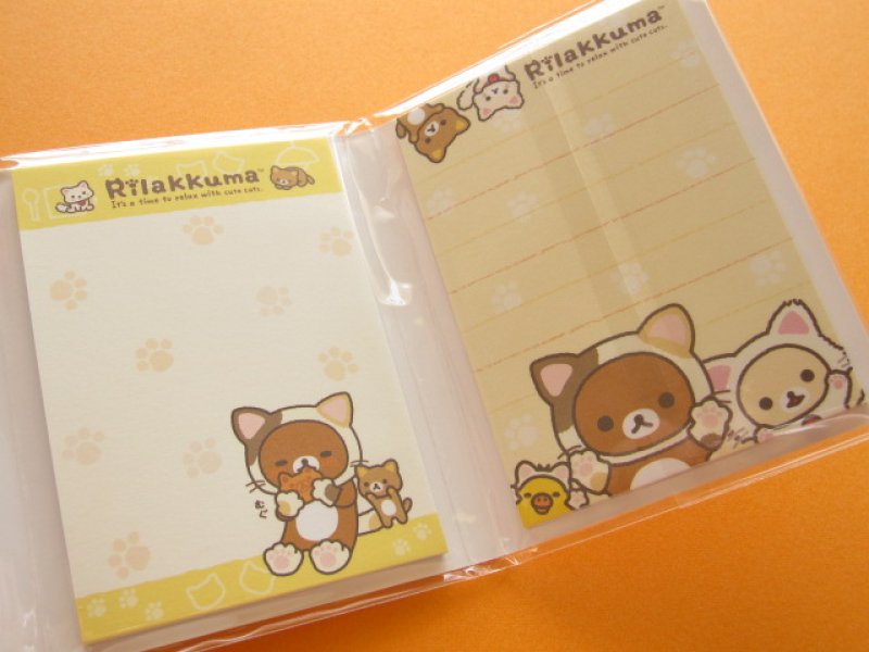 Photo3: Kawaii Cute Mini Memo Pad w/ Erasers Set San-x *Rilakkuma もっと♪のんびりネコ (MW05601)