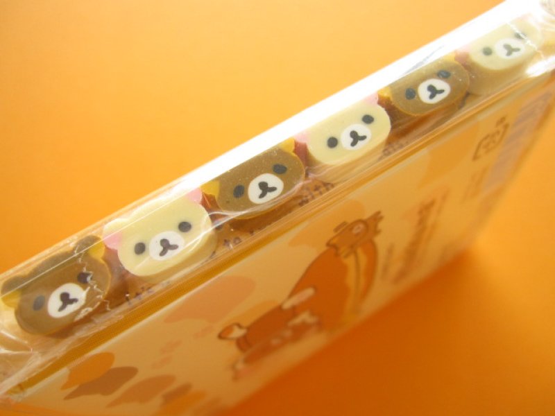 Photo1: Kawaii Cute Mini Memo Pad w/ Erasers Set San-x *Rilakkuma もっと♪のんびりネコ (MW05601)