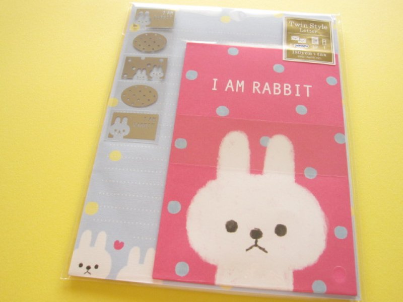 Photo1: Kawaii Cute Letter Set Mind Wave * I am Rabbit vivid  (39912) (1)