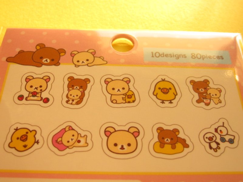 Photo2: Seal Bits Kawaii Cute Sticker Flakes Sack San-x *Rilakkuma (SE28802)