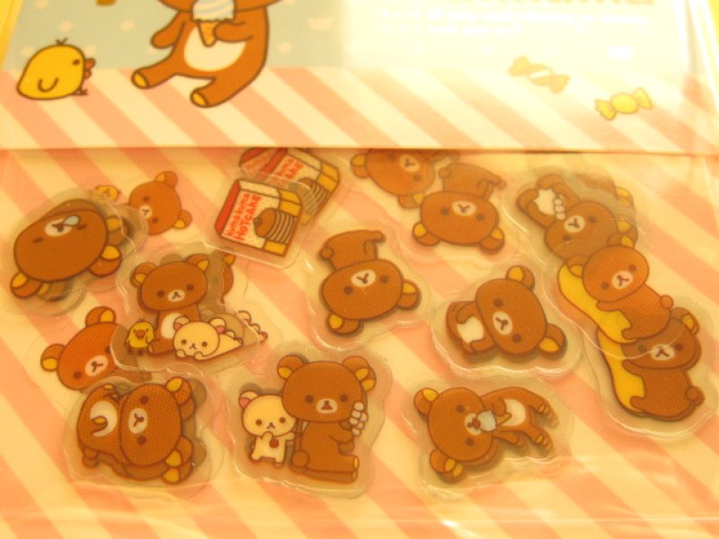 Photo1: Seal Bits Kawaii Cute Sticker Flakes Sack San-x *Rilakkuma (SE28801)