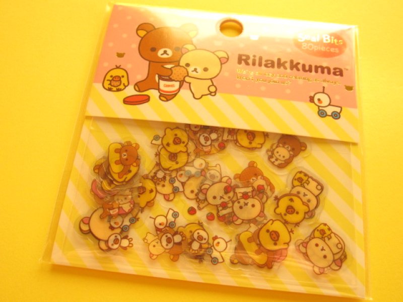 Photo1: Seal Bits Kawaii Cute Sticker Flakes Sack San-x *Rilakkuma (SE28802) (1)