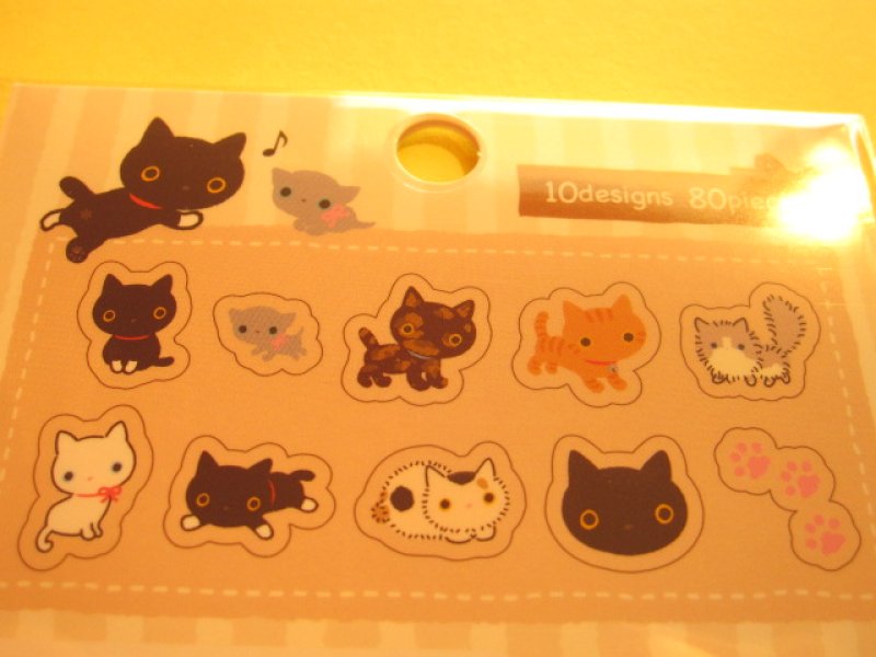 Photo2: Seal Bits Kawaii Cute Sticker Flakes Sack San-x *Kutusita Nyanko (SE28806)