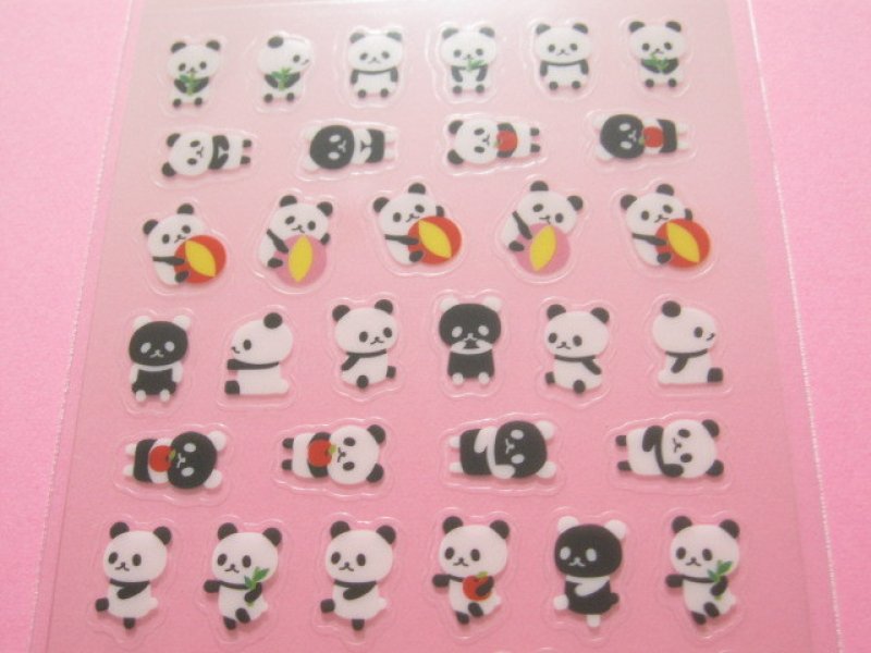 Photo1: Kawaii Cute Chima Chimark Sticker Sheet Q-LiA *Panda (05346)