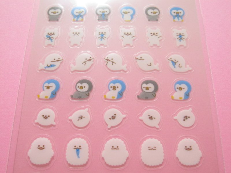 Photo1: Kawaii Cute Chima Chimark Sticker Sheet Q-LiA *White Animal (05345)