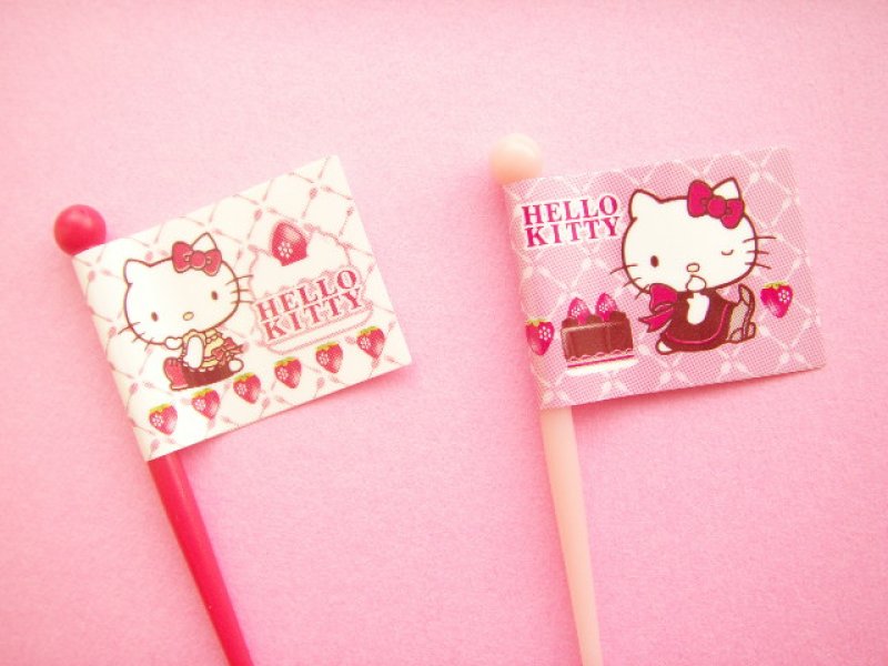 Photo1: Kawaii Cute Sanrio Hello Kitty Food Picks Toppers Japan Exclusive 