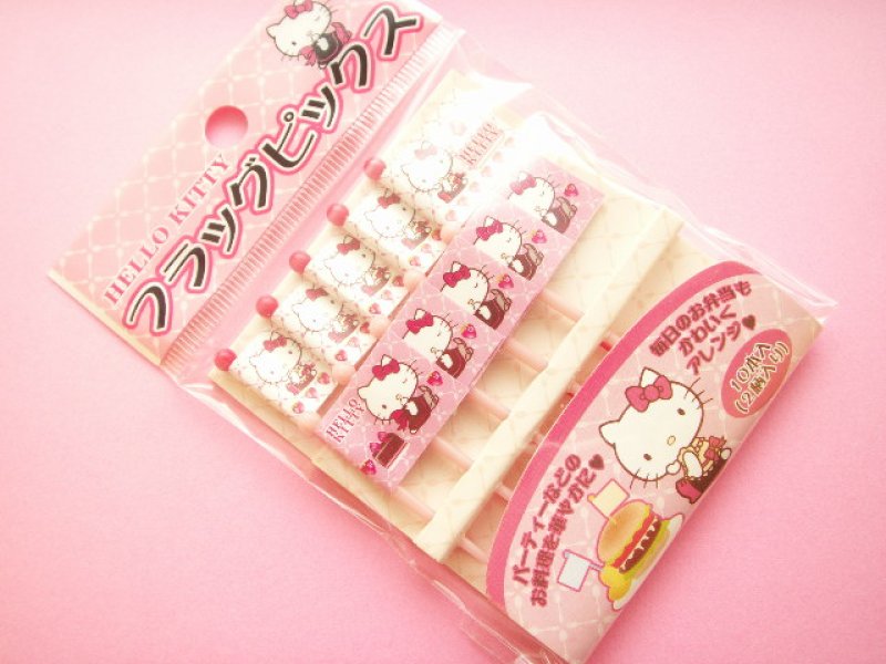 Photo1: Kawaii Cute Sanrio Hello Kitty Food Picks Toppers Japan Exclusive  (1)