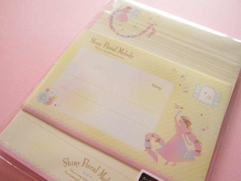 Photo3: Kawaii Cute Letter Set Q-LiA *Shiny Floral Melody (00484)