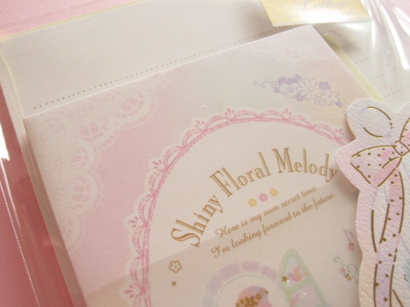 Photo1: Kawaii Cute Letter Set Q-LiA *Shiny Floral Melody (00484)