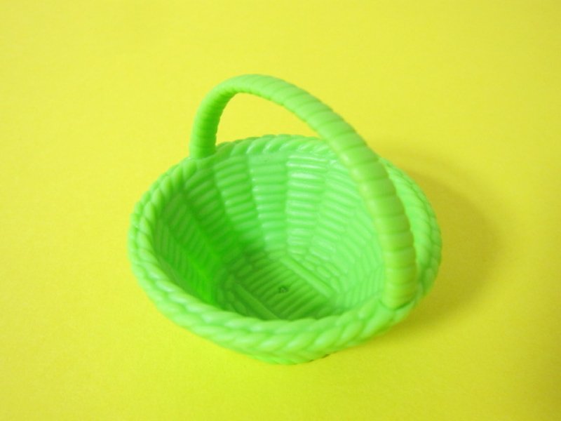 Photo1: Miniature Plastic Basket *Green