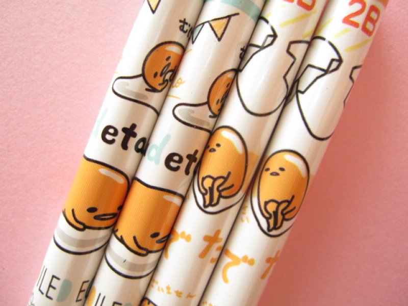 Photo1: 4 pcs Kawaii Cute Wooden Pencils Set Sanrio *Gudetama