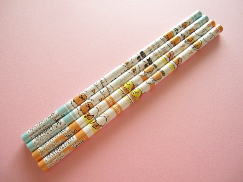 Photo1: 4 pcs Kawaii Cute Wooden Pencils Set Sanrio *Gudetama (1)