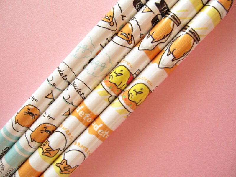 Photo2: 4 pcs Kawaii Cute Wooden Pencils Set Sanrio *Gudetama