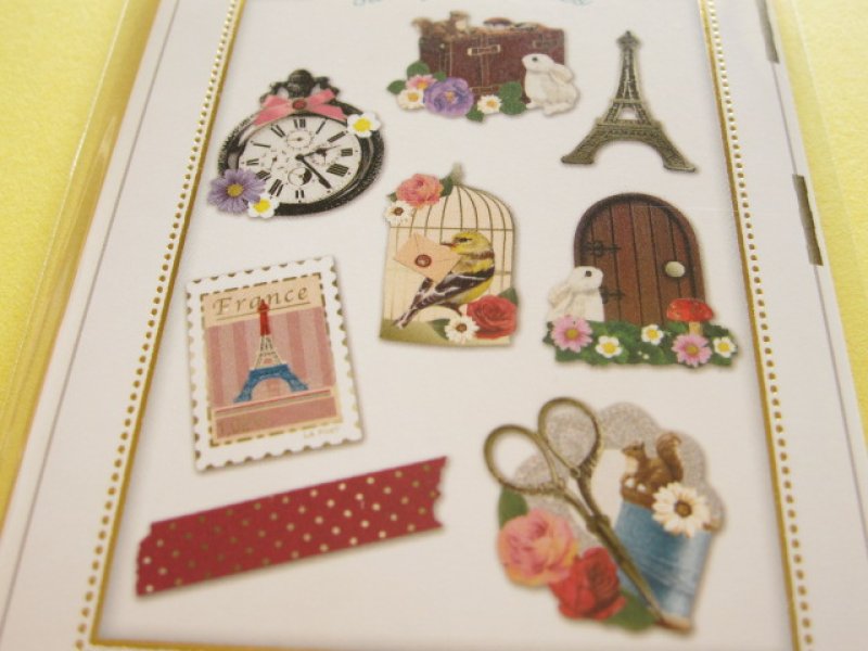 Photo2: Antique Sticker Flakes Sack Moca Porte Q-LiA *Parisienne (91214)
