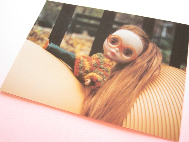 Photo1: Cute Blythe Doll Postcard *Hand-knitted sweater (1)