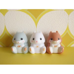 Photo: 3 pcs Kawaiil Cute Korohamu Koron Mini Figure Dolls Set *Bluish gray, White  & Brown