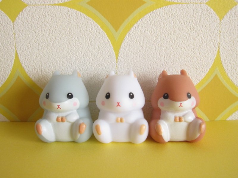 Photo1: 3 pcs Kawaiil Cute Korohamu Koron Mini Figure Dolls Set *Bluish gray, White  & Brown (1)