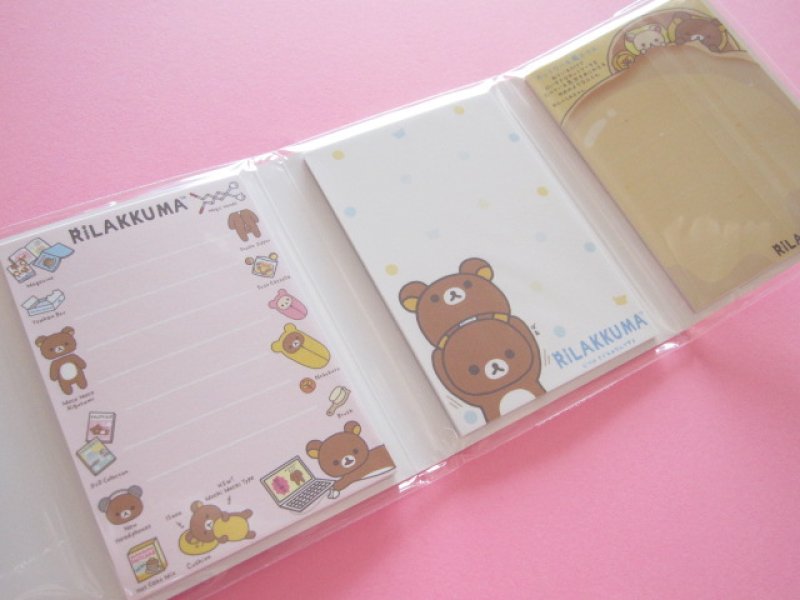 Photo3: Kawaii Cute Patapata Mini Memo Pad Set Rilakkuma San-x *リラックマはきぐるみなんです (MW39101)