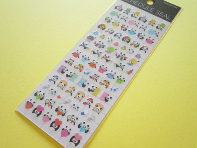 Photo1:  Kawaii Cute Schedule Stickers Sheet  Mind Wave *Panda (79360) (1)