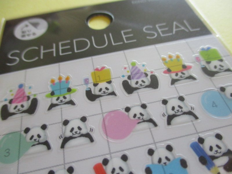 Photo3: Kawaii Cute Schedule Stickers Sheet Mind Wave *Panda (79360)