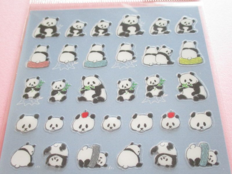 Photo1:  Kawaii Cute Chillin Stickers Sheet  Mind Wave *Panda (79231)