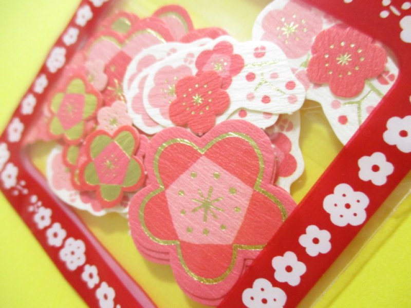 Photo1: Japanese Sticker Flakes Sack P-work *梅 Plum (03)