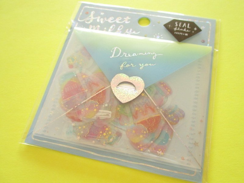 Photo1: Kawaii Cute Sweet Milky Stickers Sack Crux *Magical Beverage (05832) (1)