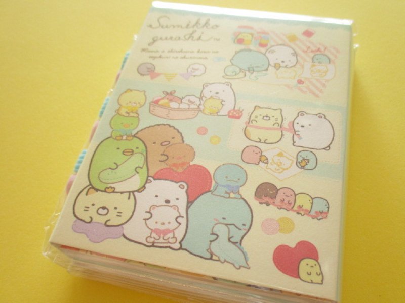 Photo1: Kawaii Cute Patapata Mini Memo Pad Set Sumikkogurashi San-x *しろくまのてづくりぬいぐるみ (MW45101) (1)