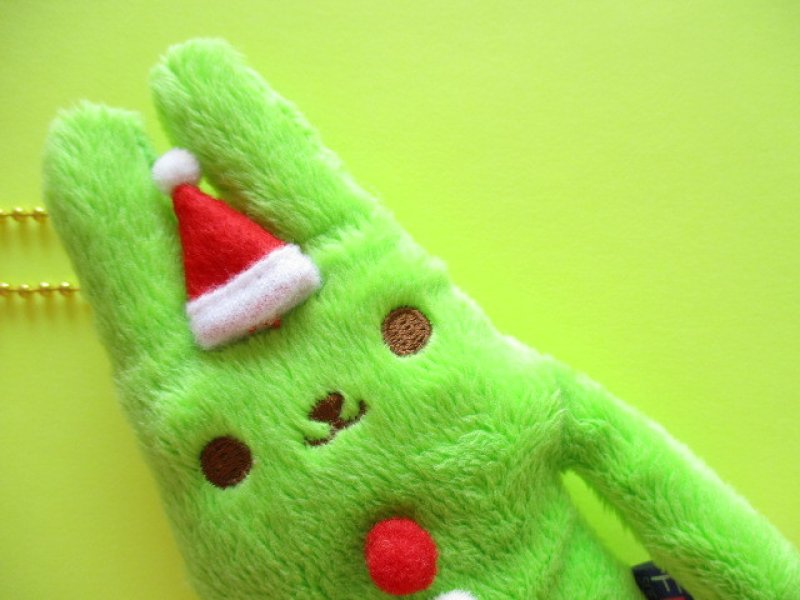 Photo1: 2 pcs Kawaii Cute FLAN Plush Mascot Keychain Charm Set *Green & White