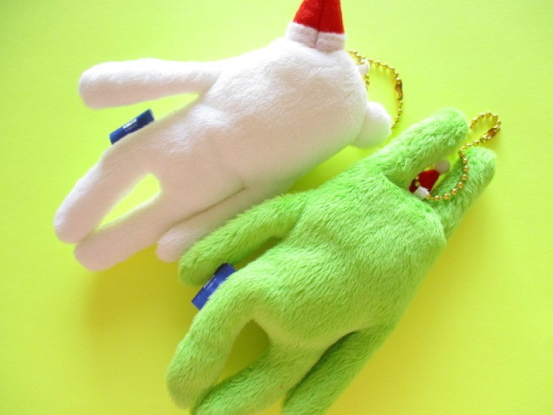 Photo3: 2 pcs Kawaii Cute FLAN Plush Mascot Keychain Charm Set *Green & White