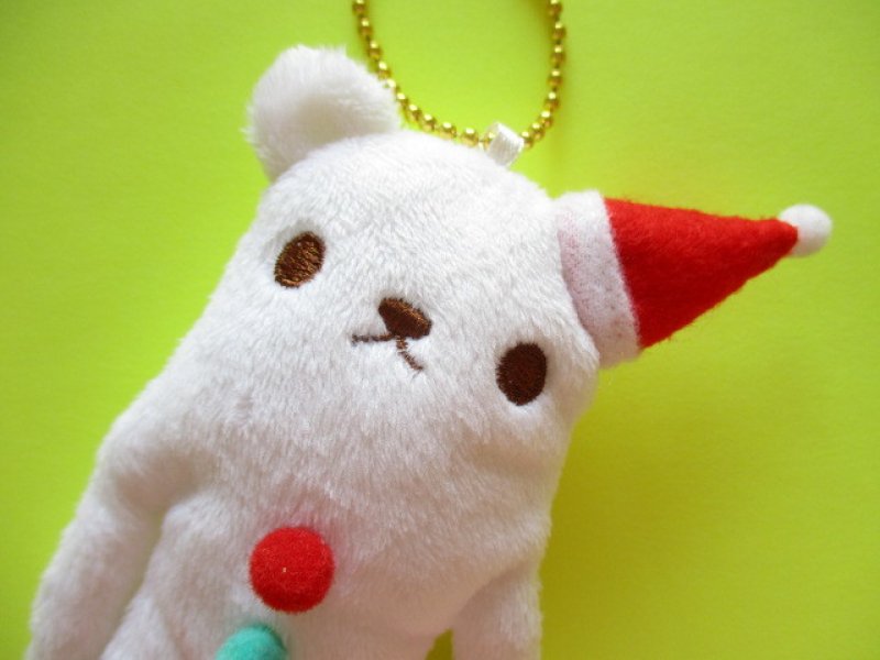 Photo2: 2 pcs Kawaii Cute FLAN Plush Mascot Keychain Charm Set *Green & White