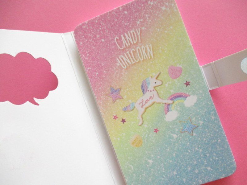 Photo1: Kawaii Cute Smapho Medium Memo Pad Q-LiA *Candy Unicorn (30215)
