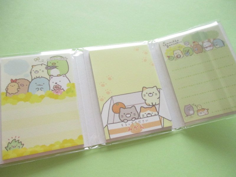 Photo3: Kawaii Cute Patapata Mini Memo Pad Set Sumikkogurashi San-x *ねこのきょうだいにであいました (MW46201)