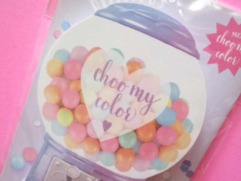 Photo1: Kawaii Cute choo my color Die-Cut Medium Memo Pad Q-LiA *Gum Ball (34557)