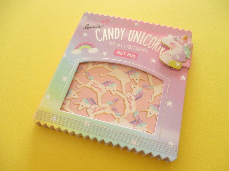 Photo1: Kawaii Cute Delicafe Collection Medium Memo Pad Q-LiA *Candy Unicorn (30329) (1)
