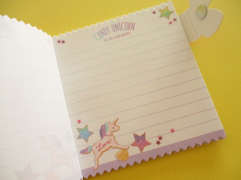 Photo2: Kawaii Cute Delicafe Collection Medium Memo Pad Q-LiA *Candy Unicorn (30329)