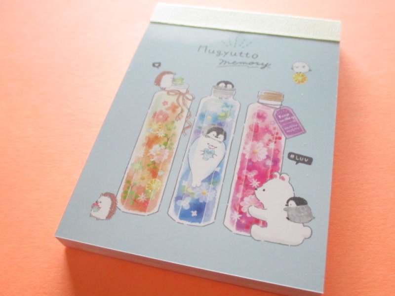 Photo1: Kawaii Cute Mini Memo Pad Mugyutto Memory Crux *Herbarium (55709) (1)