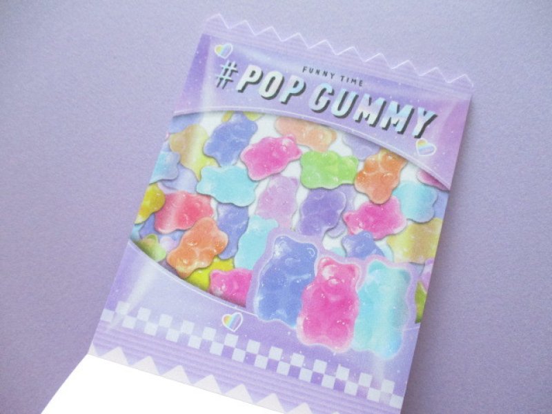 Photo1: Kawaii Cute Die-Cut Mini Memo Pad Crux *Pop Gummy (09151)