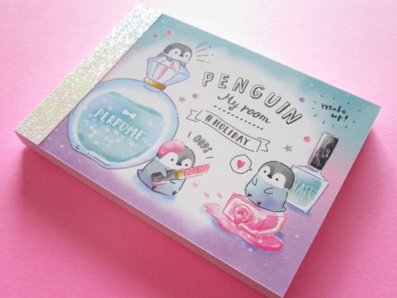 Photo1: Kawaii Cute Mini Memo Pad Crux *Penguin My Room (55680) (1)